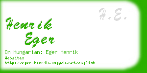 henrik eger business card